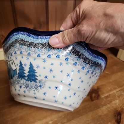 Bowl ~ Wavy Edge ~ Medium ~ 10" 692-U5045 ~ U4 BLUE pf0424 T. Liana