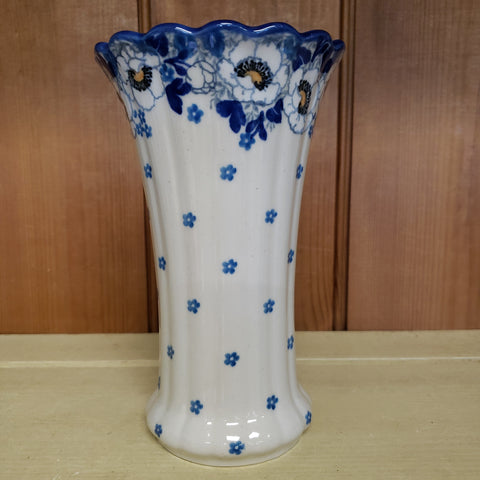 Vase ~ Fluted ~ 6.75" 50-2222X ~ Snow Poppy pf0424