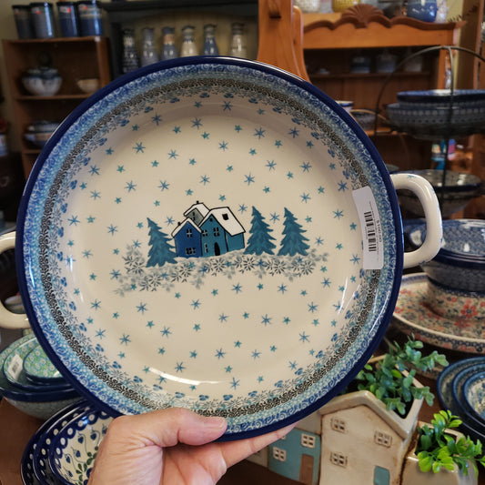 Round Baker w/handles - 9" C39-U5045 ~ U4 BLUE pf0424 T. Liana