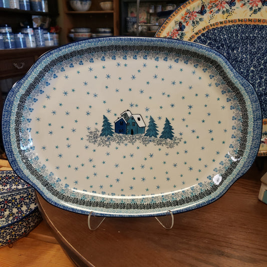 Platter ~ Oval ~ 11.5" x 15.5" 684-U5045 ~ U4 BLUE pf0424 T. Liana