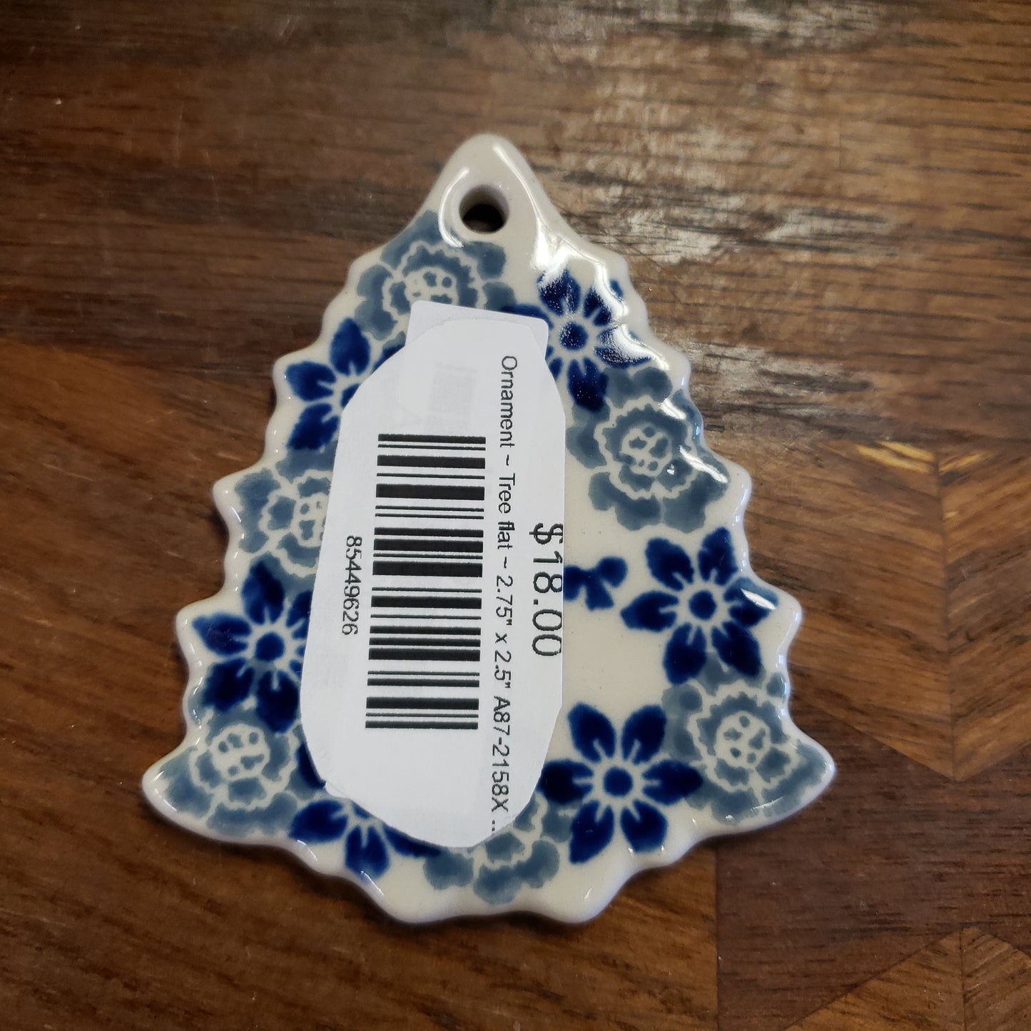 Ornament ~ Tree flat ~ 2.75" x 2.5" A87-2158X ~ Silver Lace pf0424