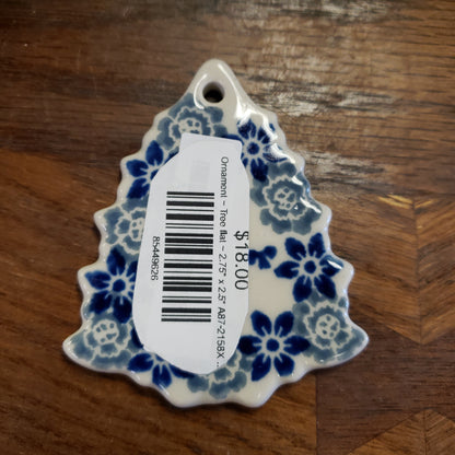 Ornament ~ Tree flat ~ 2.75" x 2.5" A87-2158X ~ Silver Lace pf0424