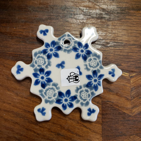 Ornament ~ Snowflake flat ~ 3" x 3" A88-2158X ~ Silver Lace pf0424
