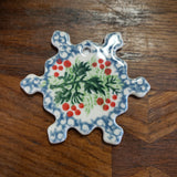 Ornament ~ Snowflake flat ~ 3" x 3" A88-1734X ~ Holly Berry pf0424