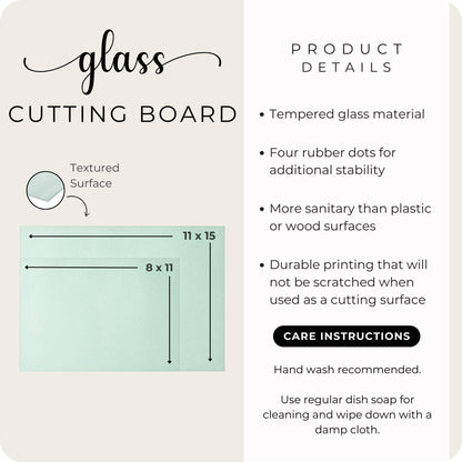 Cutting Board: Floral Poppy  8x11 inch Tempered Glass Serving Tray: