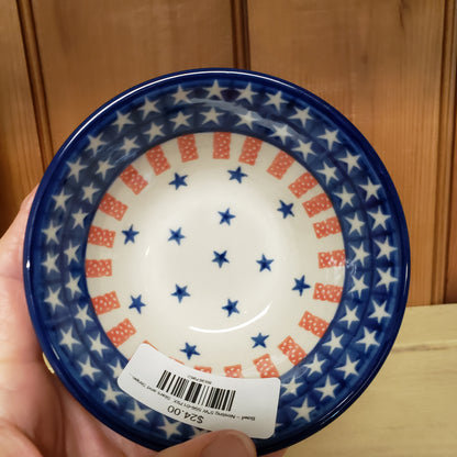 Bowl ~ Nesting 5"W 556-0179X  Stars and Stripes pf0608  Americana