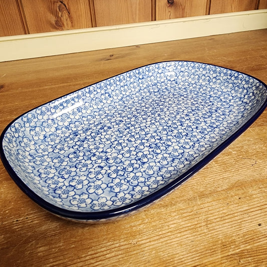 Tray ~ Shallow Rectangular ~ Small 392-2176X  Daisy Flurry (10" x 6" x 1.25")  pf0608