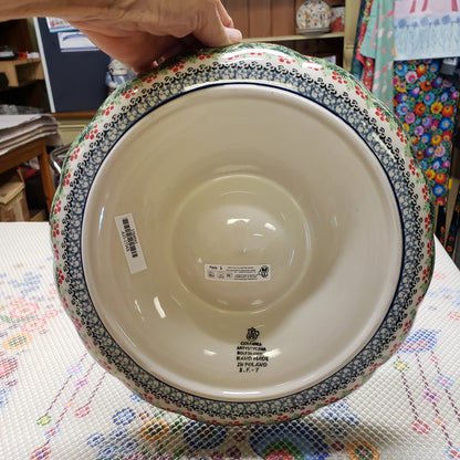 Bowl   Fluted Vegetable   1734X ~ Holly Berry  Chip & Dip PF1024