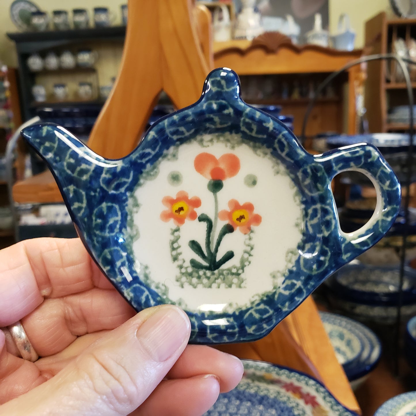 Tea Bag Holder    0560X ~ Peach Spring Daisy  PF1024