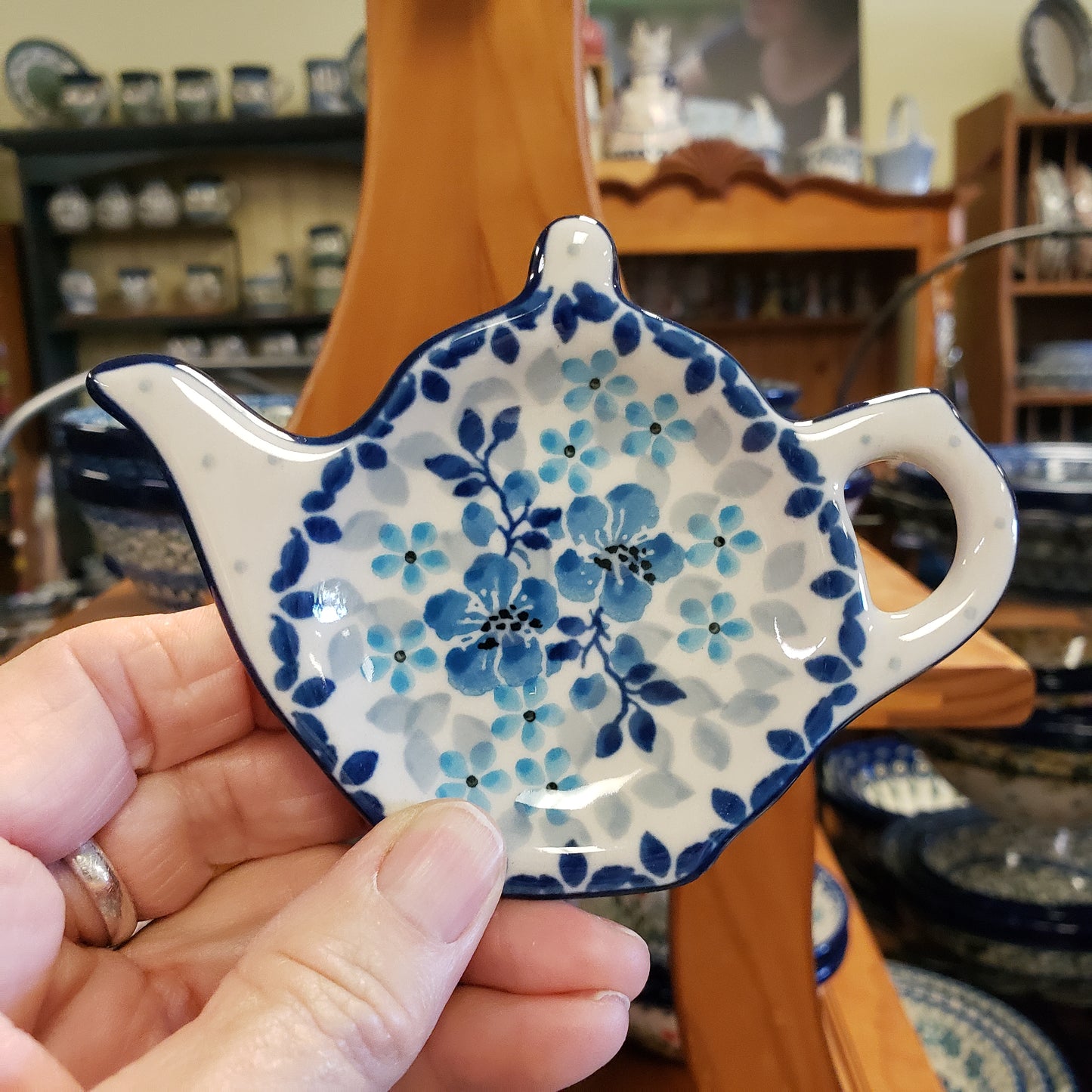 Tea Bag Holder    2642X ~ Blue Flax Flower  PF1024