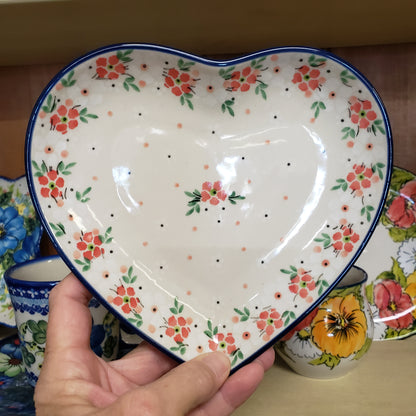 Plate   Heart Shape   7"  2361X ~ Blushing Blooms  PF1024