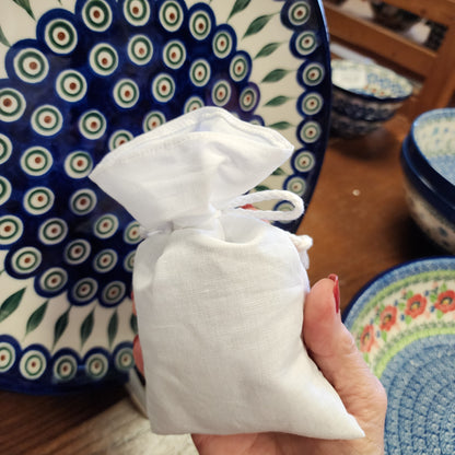 Sachet ~ Pansies Bee ladybug embroidered