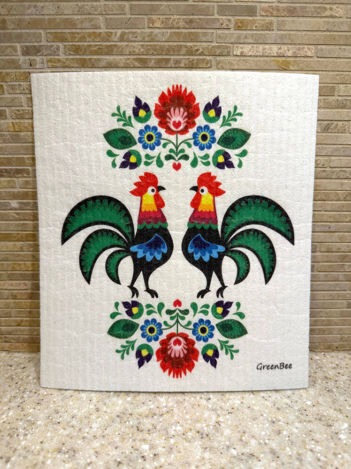 Dishcloth Polish Folk Rooster Swedish Dishcloth | Reusable Paper Towel