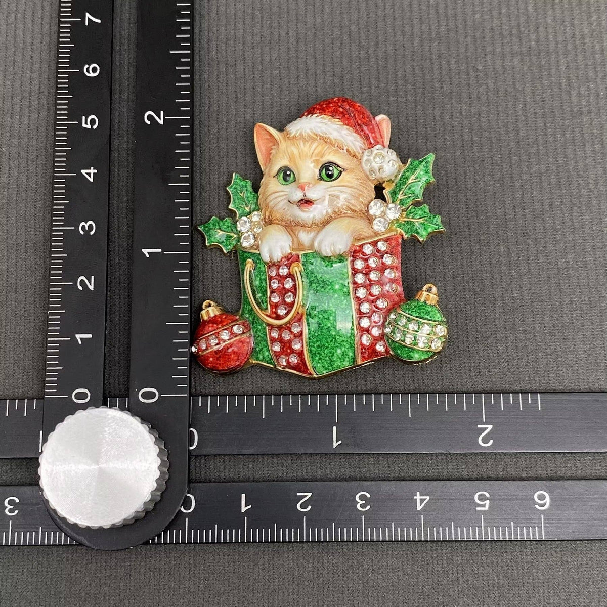 Brooch Blue The Cat Is In The Gift Box Christmas Brooch: Blue