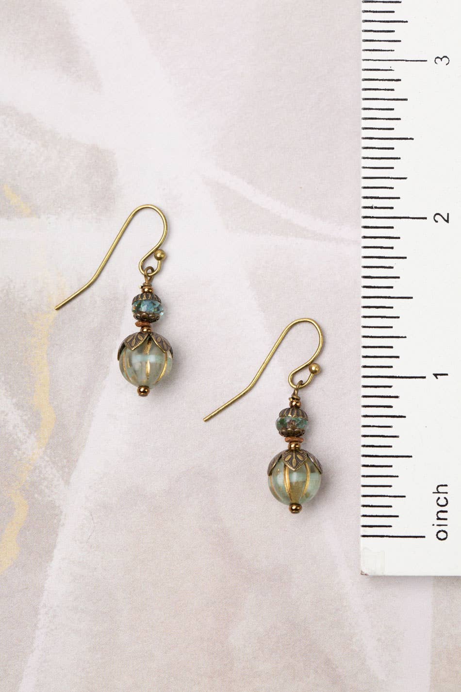 Jewelry ~ Earrings Mauve Czech Glass Stacked Dangle Earrings