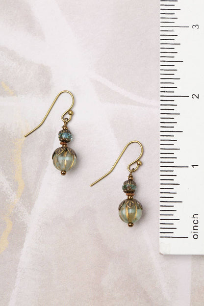 Jewelry ~ Earrings Mauve Czech Glass Stacked Dangle Earrings