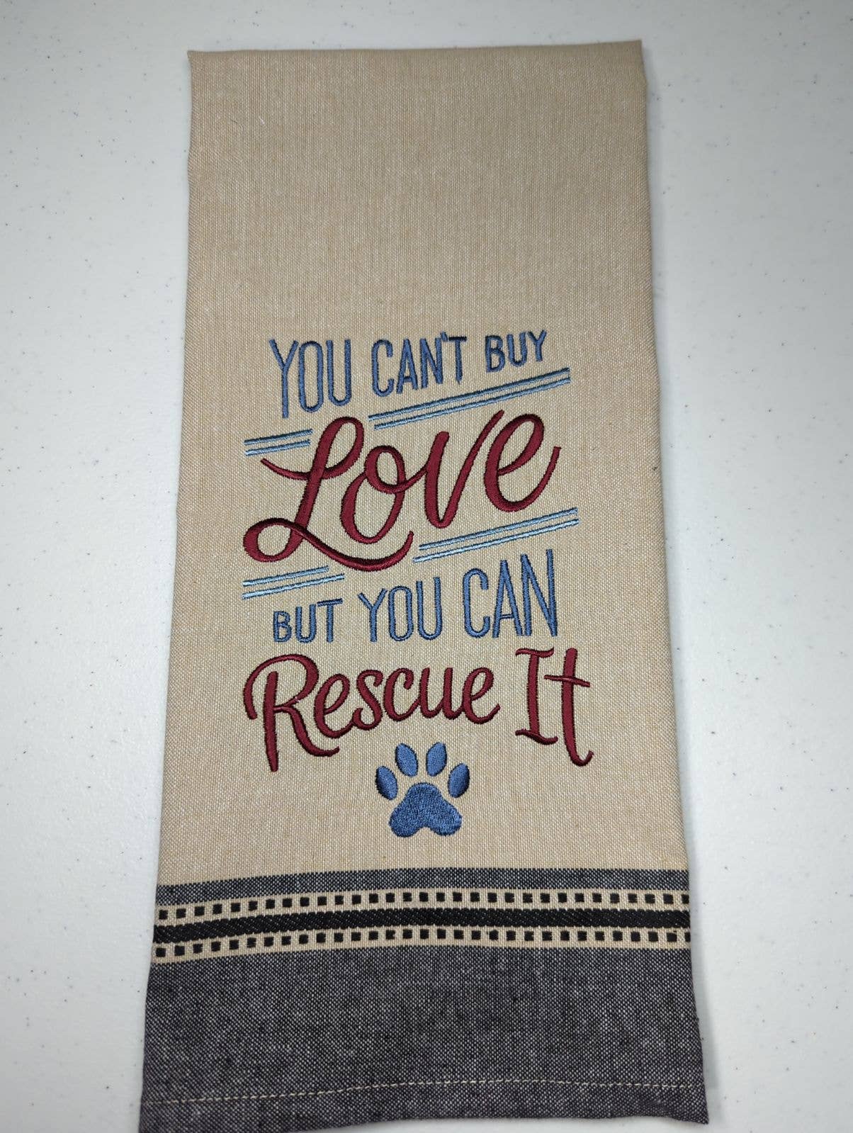 Paw Dog Kitchen Towel for Your Home Decor, Handmade Gift