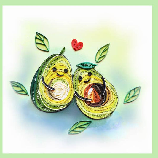 Card ~ Avocado in love quilling card, greeting card, love card LV-27