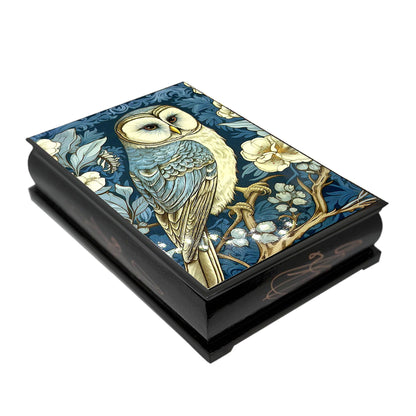 Box Owl William Morris Lacquer Trinket Box ~ Made in Serbia