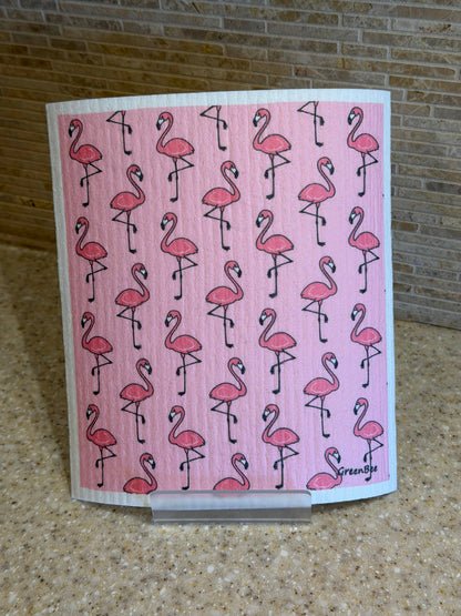 Dishcloth Flamingos Swedish Dishcloth | Reusable Paper Towels