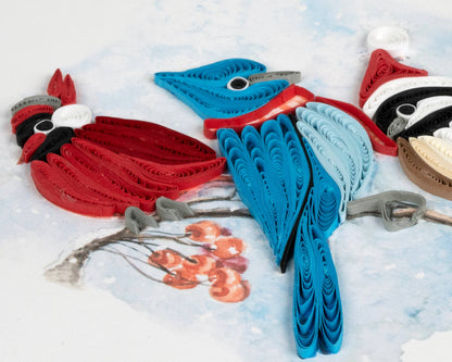 Card ~ Snowbirds Greeting Card Quilling