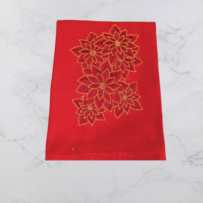 Towel ~ Christmas Poinsettias Tea Towel