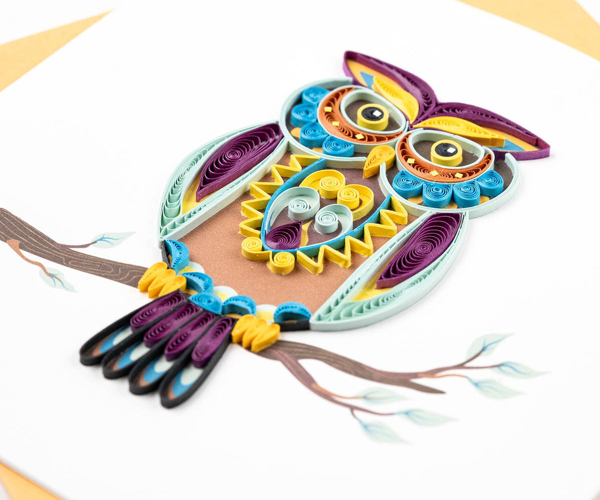 Card ~ Owl Greeting Card Quilling