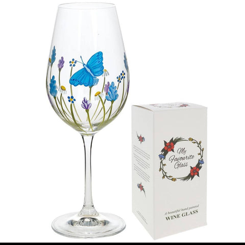 Wine Glass ~ Butterfly