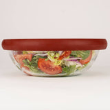 Lid Large Terra Cotta glass & silicone 6.5"-7.75  8558