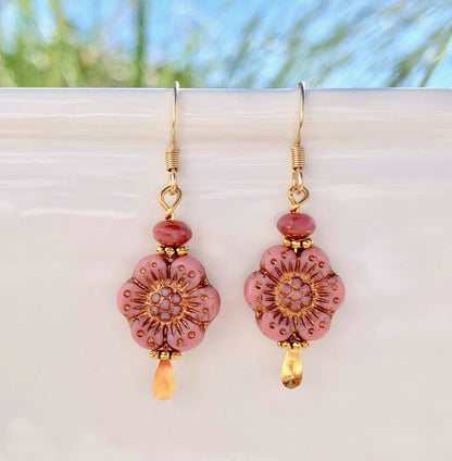 Jewelry ~ Flower Earrings Pinks