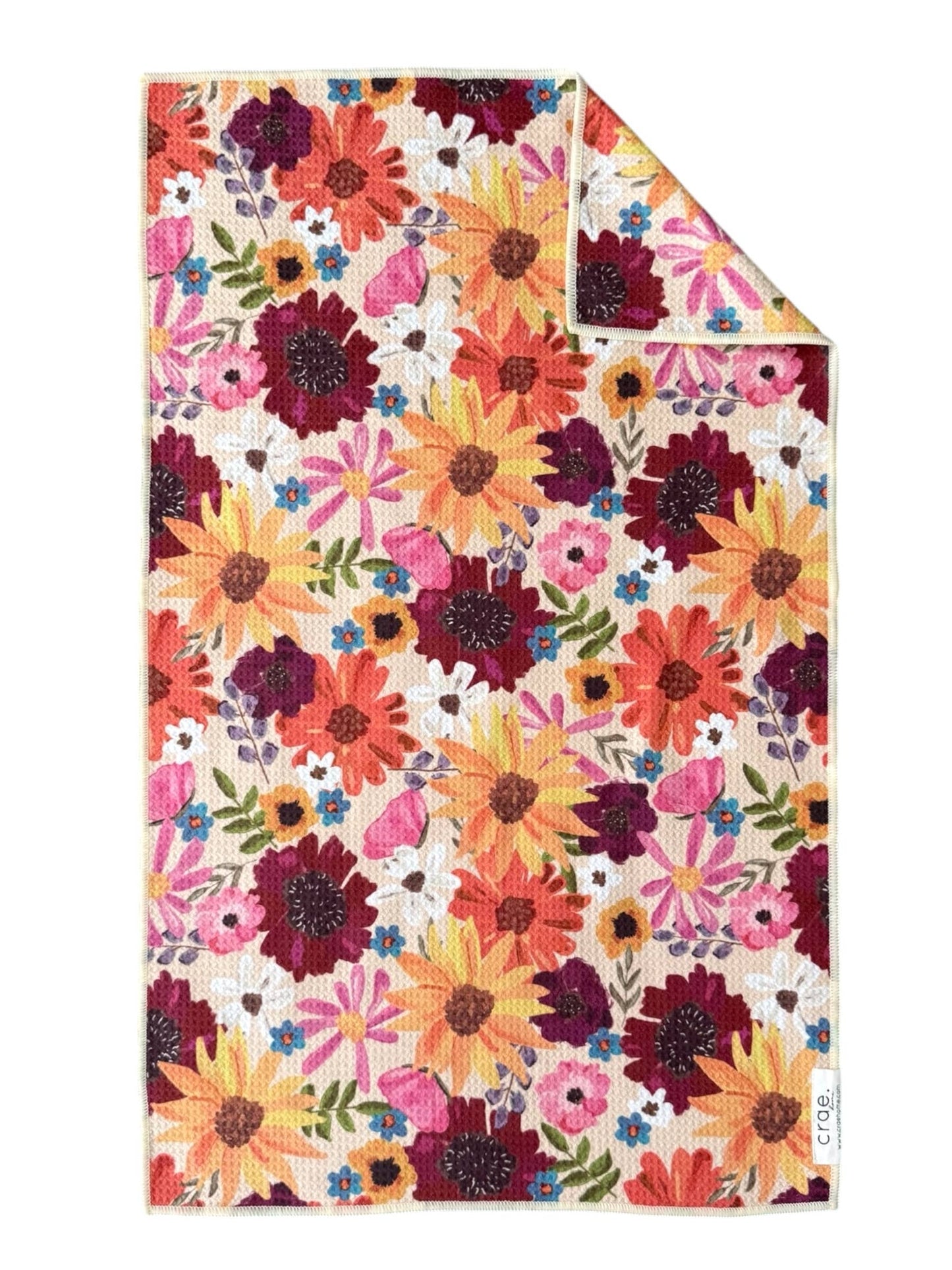 Towel /poly ~Flower Child: Double-Sided Hand Towel: Multi / 17x27 in / Hand Towel