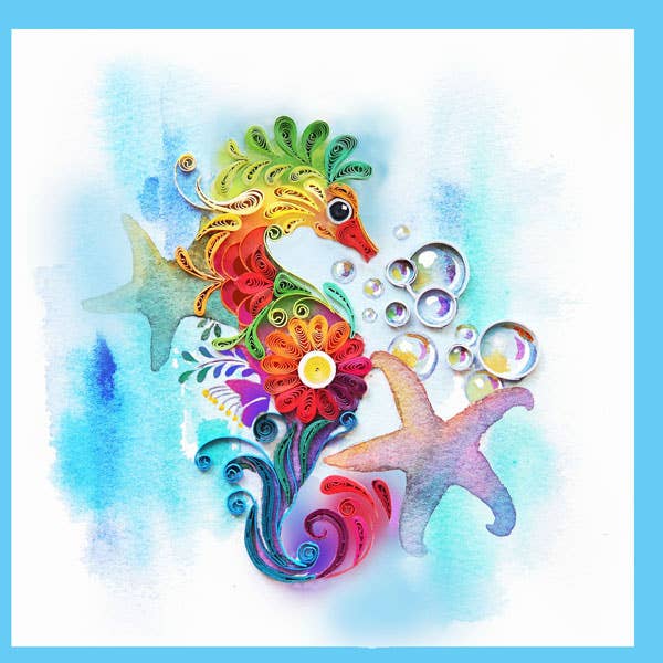 Card ~ Seahorse Quilling Card, ocean  BC-50