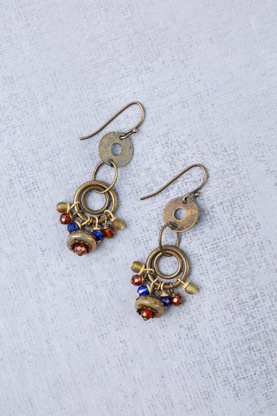 Jewelry ~ Earrings 2" Sacred Heart Czech Glass Dangle Earrings