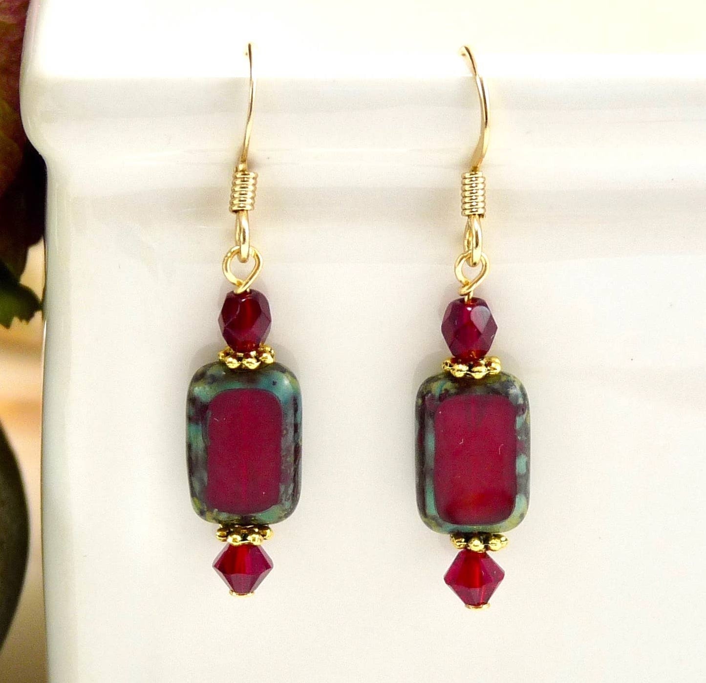Jewelry Earrings Rectangle ~ Red