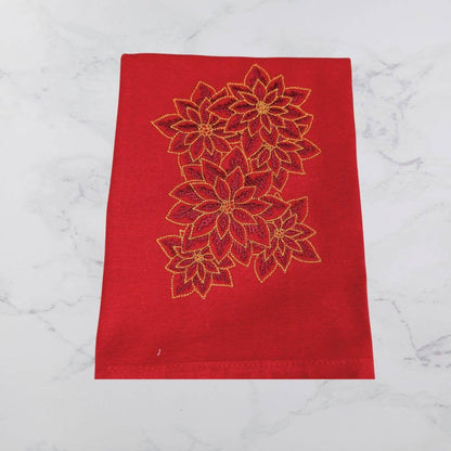 Towel ~ Christmas Poinsettias Tea Towel