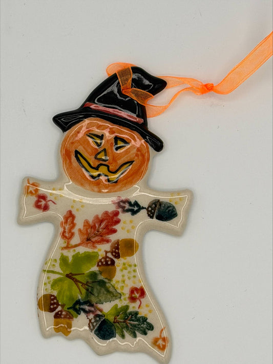 Polish Pottery Scarecrow Ornament