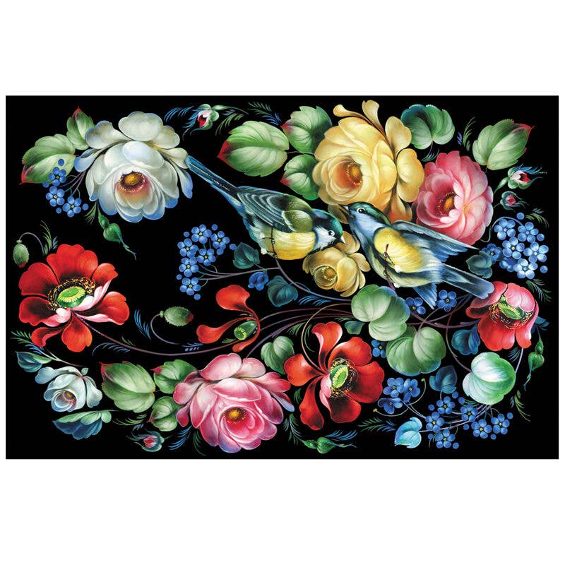 Box Zhostovo Flowers Handmade Lacquer Jewelry Box ~ Made in Serbia