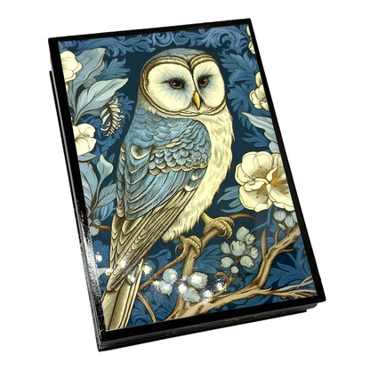 Box Owl William Morris Lacquer Trinket Box ~ Made in Serbia