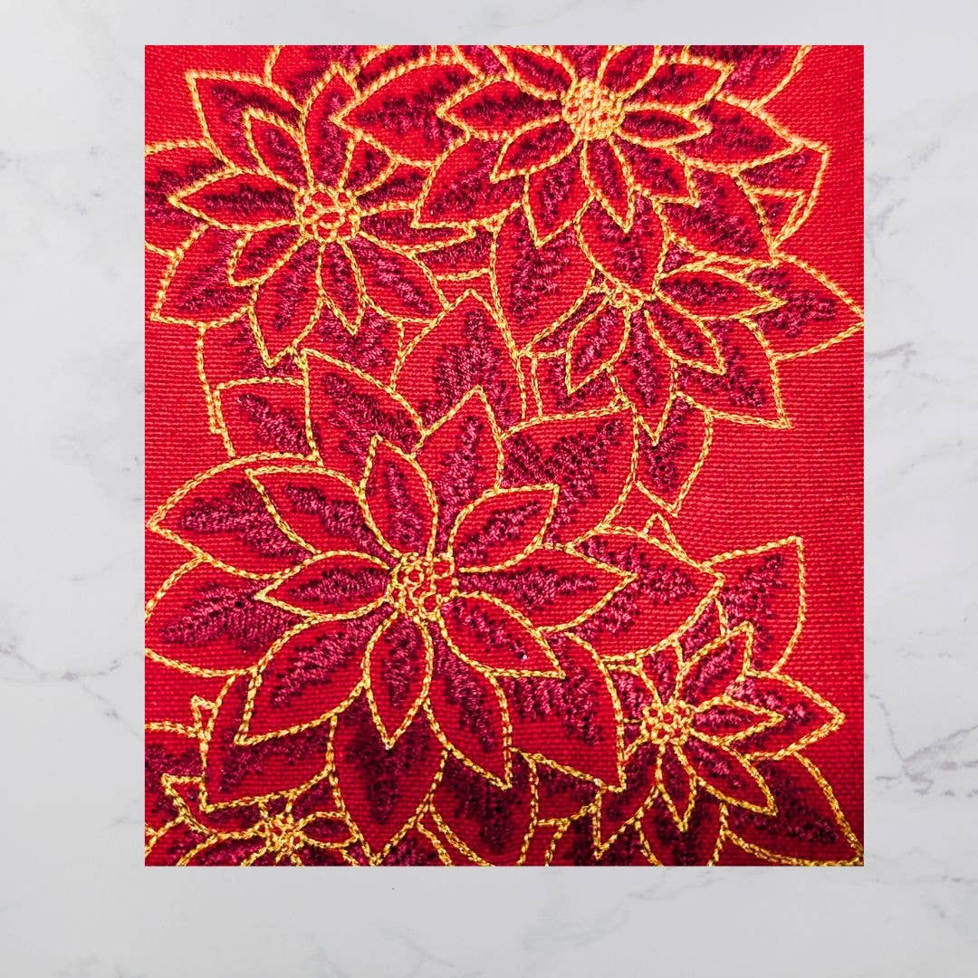 Towel ~ Christmas Poinsettias Tea Towel