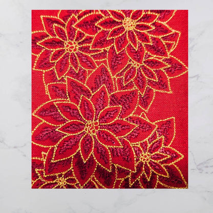 Towel ~ Christmas Poinsettias Tea Towel