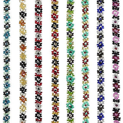 Guatemalan Flower Seed Bead Strand Bracelet