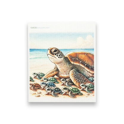 Dishcloth Momma Turtle with kids (Swedish Dishcloth)