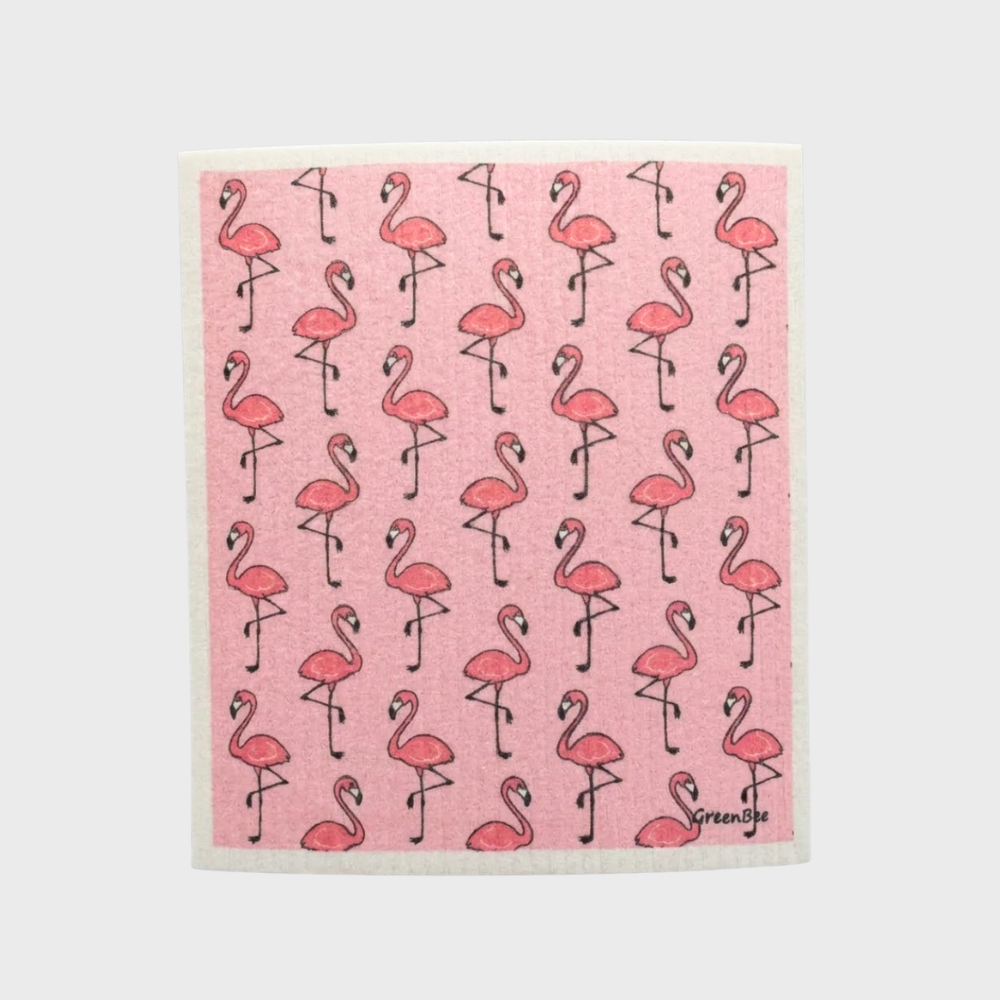 Dishcloth Flamingos Swedish Dishcloth | Reusable Paper Towels