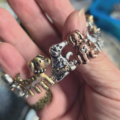 Jewelry Bracelet Dog lover metal look stretch