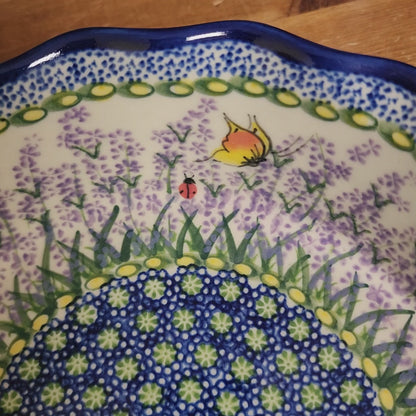 Baker 9"x2" / Round baker Fala w/tab handles/277 Lavender butterfly ladybug