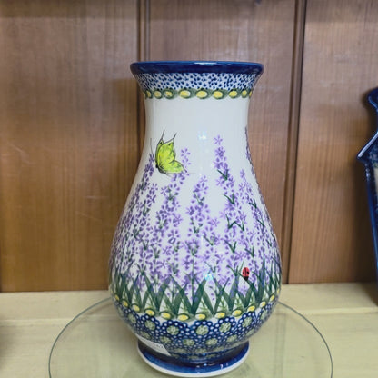 Vase 9" ~ 277 butterfly Lady Bug Butterfly Lavender