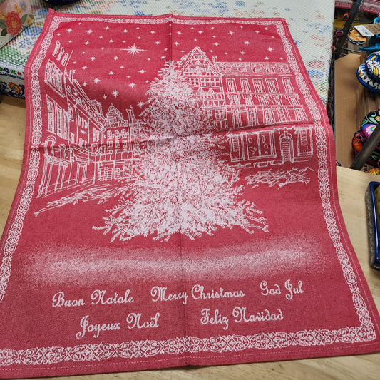 Tea Towel Euro Village Christmas