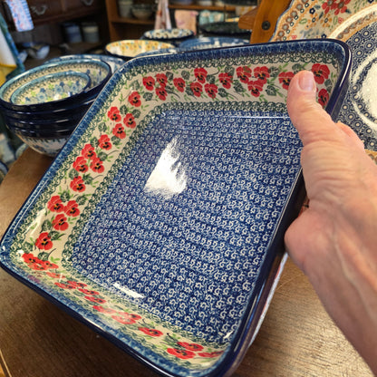 Baker   Square Deep Dish (10.5 in.)    2538X ~ Red Pansy