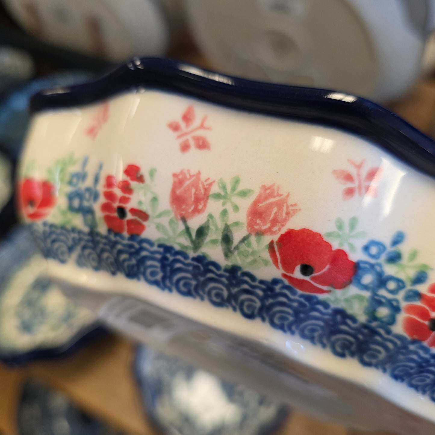 Bowl   Oval Fluted   6" x 7.5" A27-3220X  Whimsical Garden pf0526
