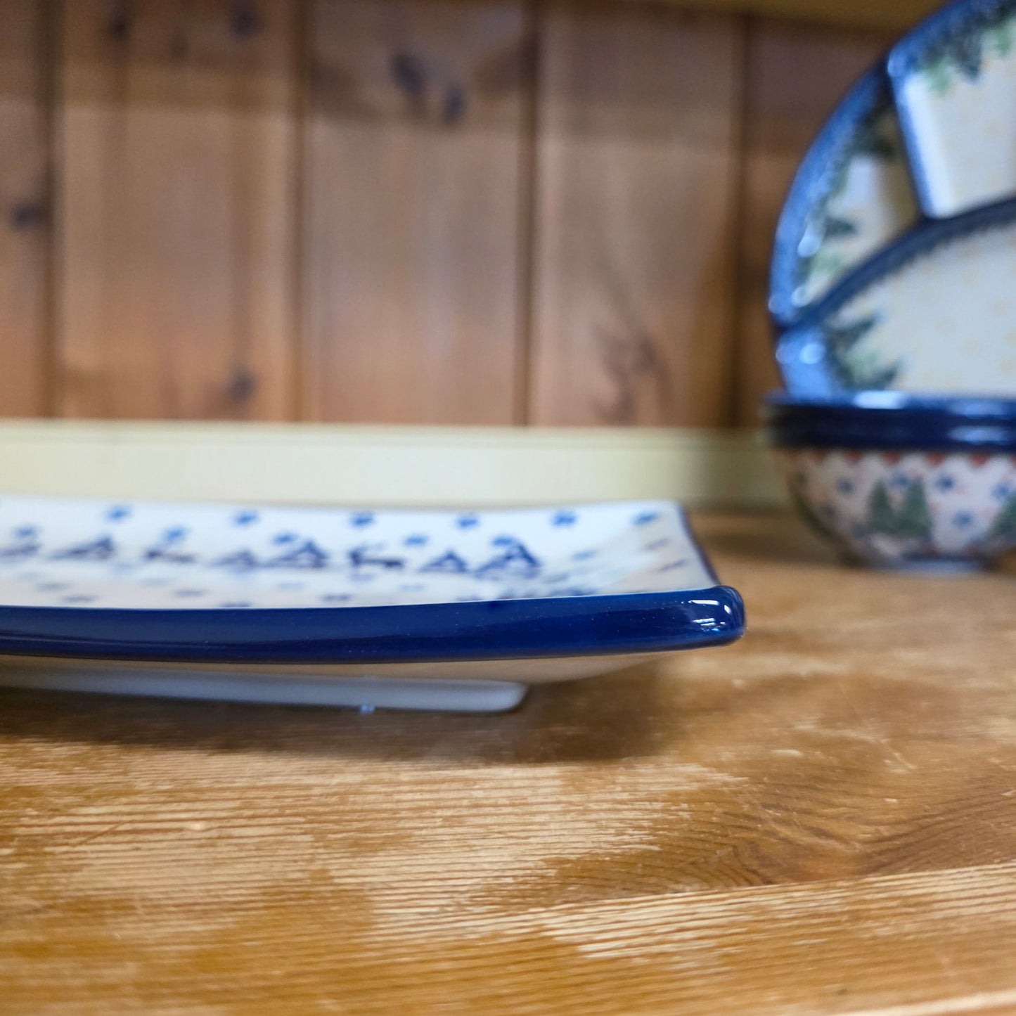 Sushi Plate Rectangular Tray ~ 11.8x6.5"    C26-1931X  Snowy Pines pf0526